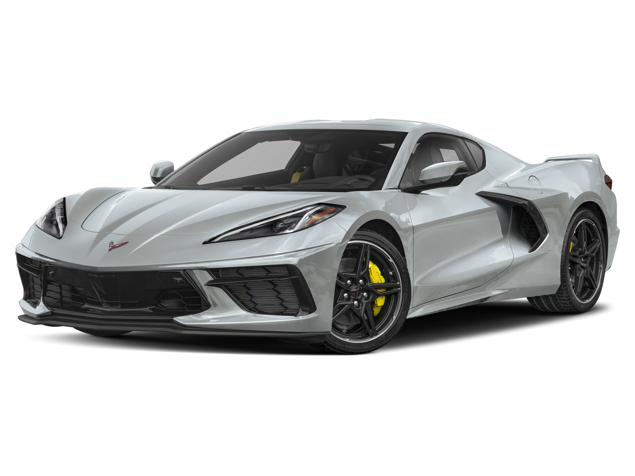 2020 Chevrolet Corvette Stingray 1LT in Blade Silver Metallic — front three-quarter view