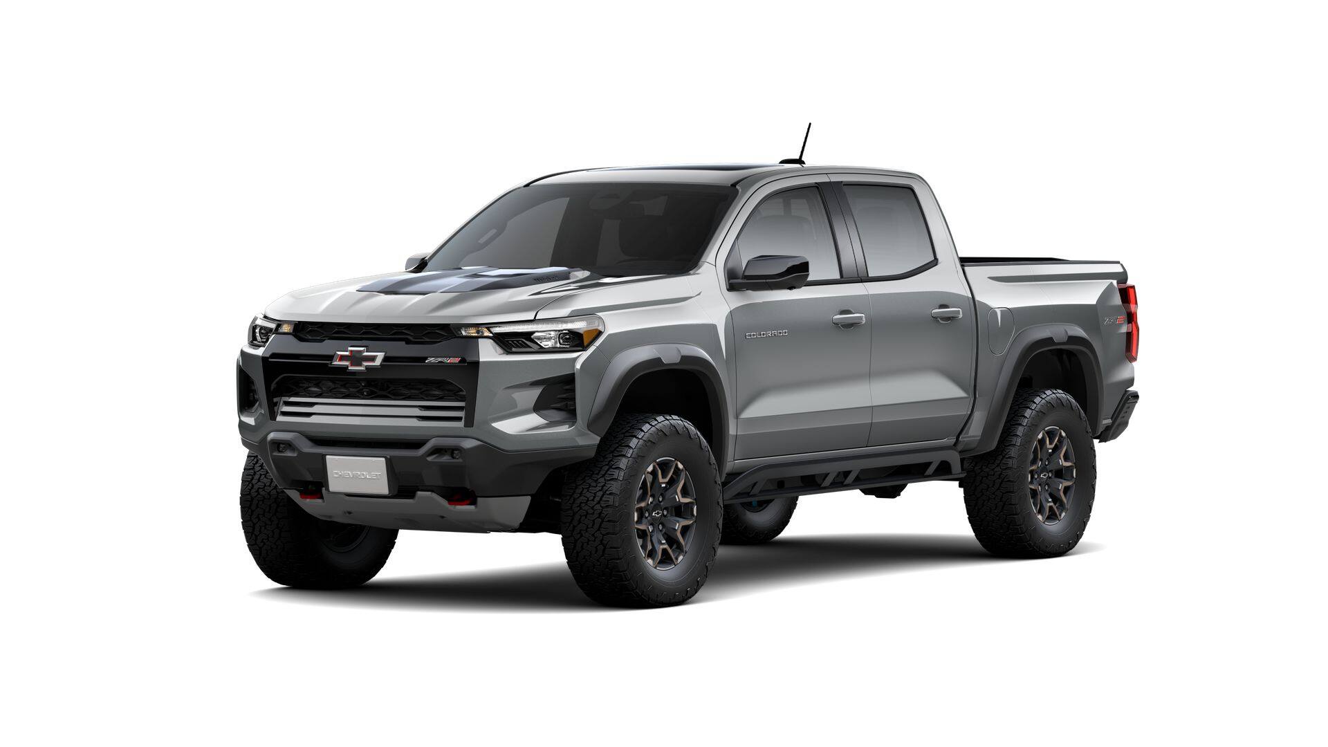 2026 Chevrolet Colorado ZR2 in Sterling Gray Metallic — front three-quarter view