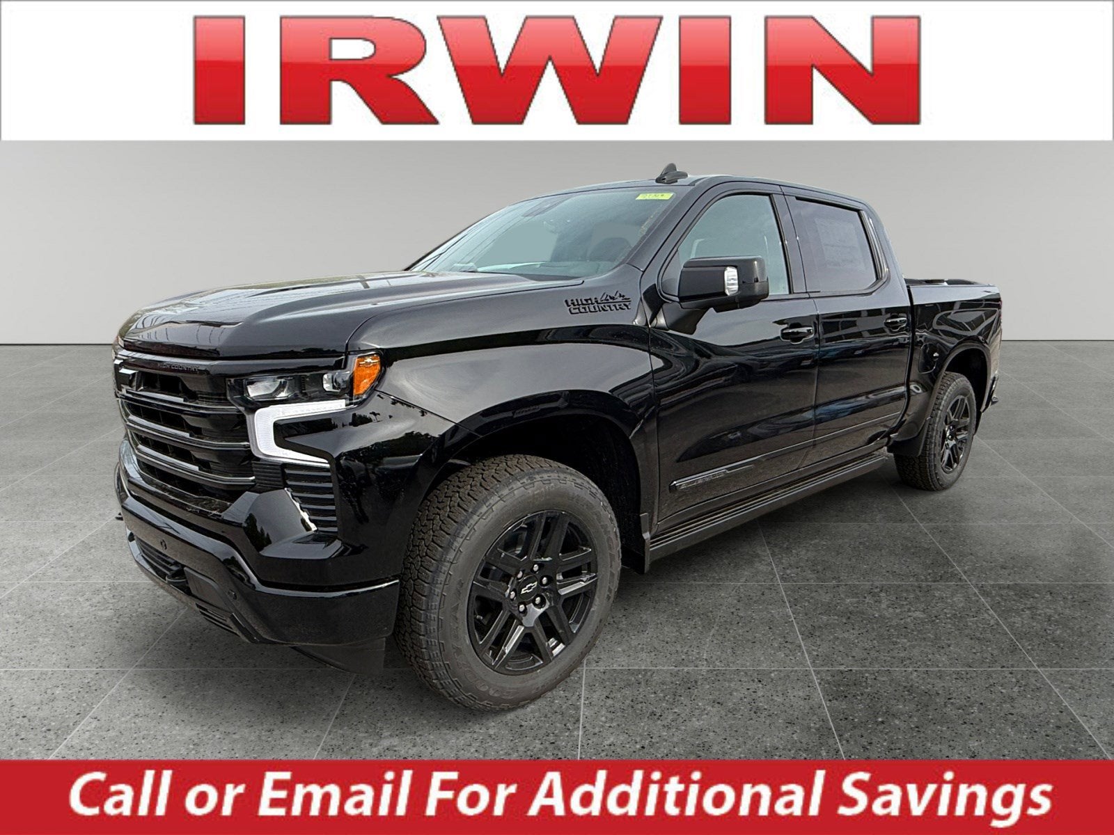 2026 Chevrolet Silverado 1500 High Country in Black — front three-quarter view
