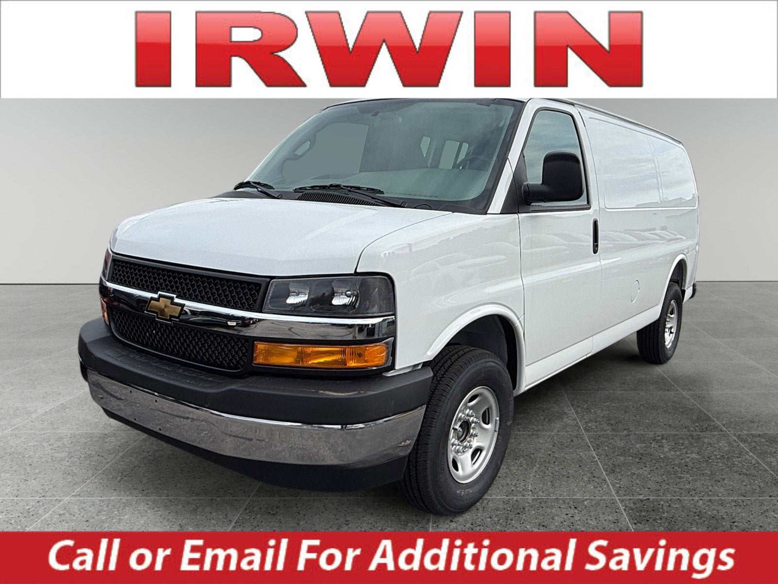 2026 Chevrolet Express Cargo WT in Summit White — front three-quarter view