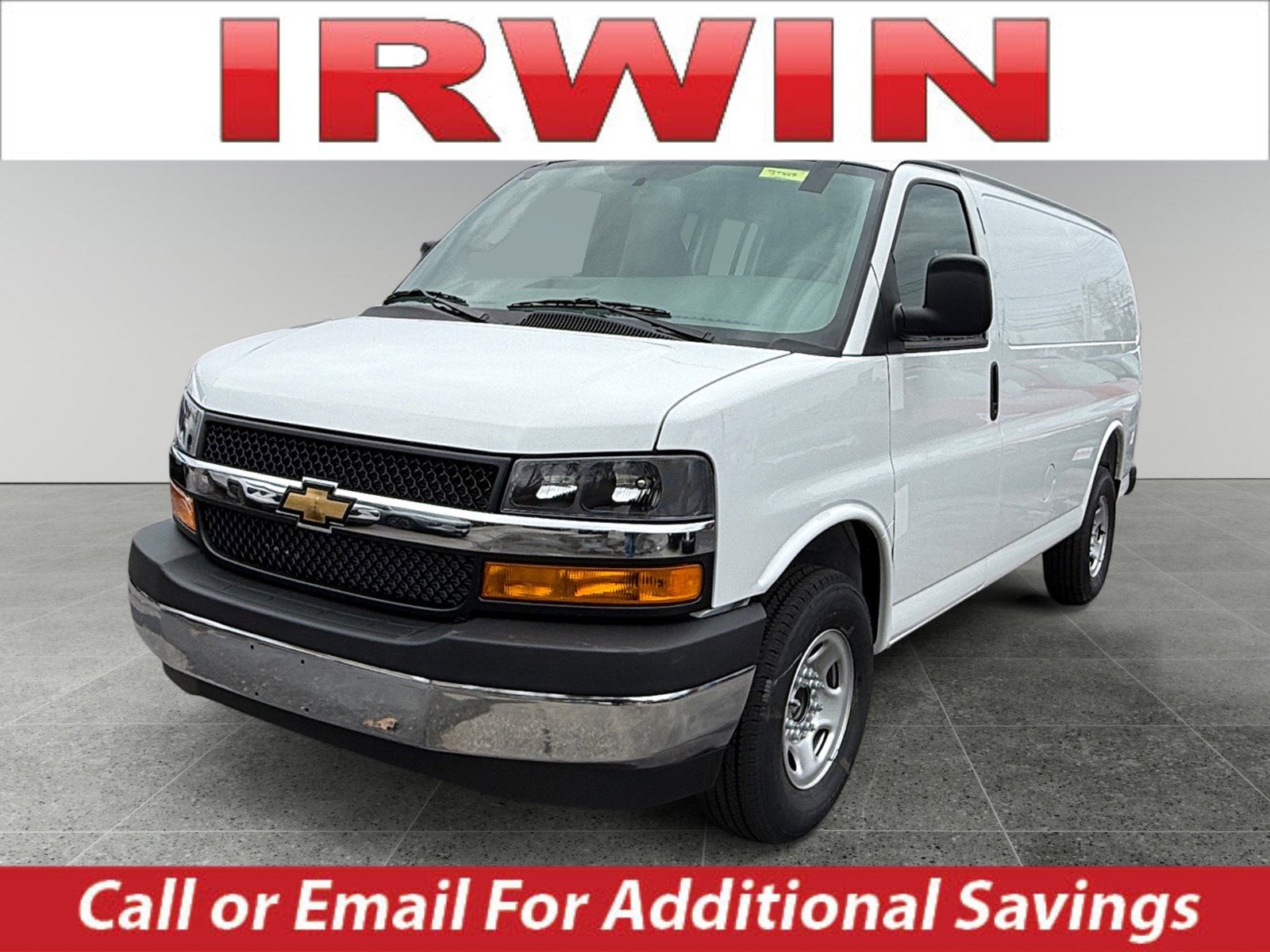 2026 Chevrolet Express Cargo WT in Summit White — front three-quarter view