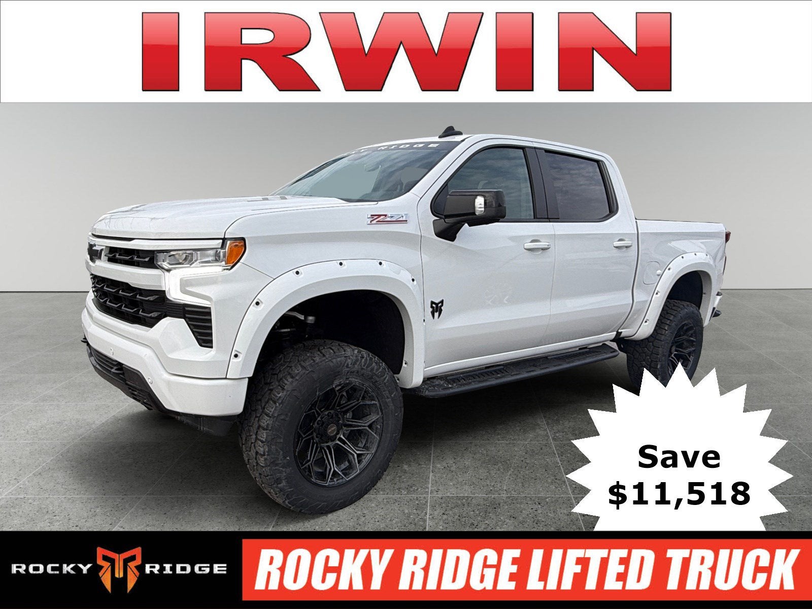 2025 Chevrolet Silverado 1500 RST in Summit White — front three-quarter view