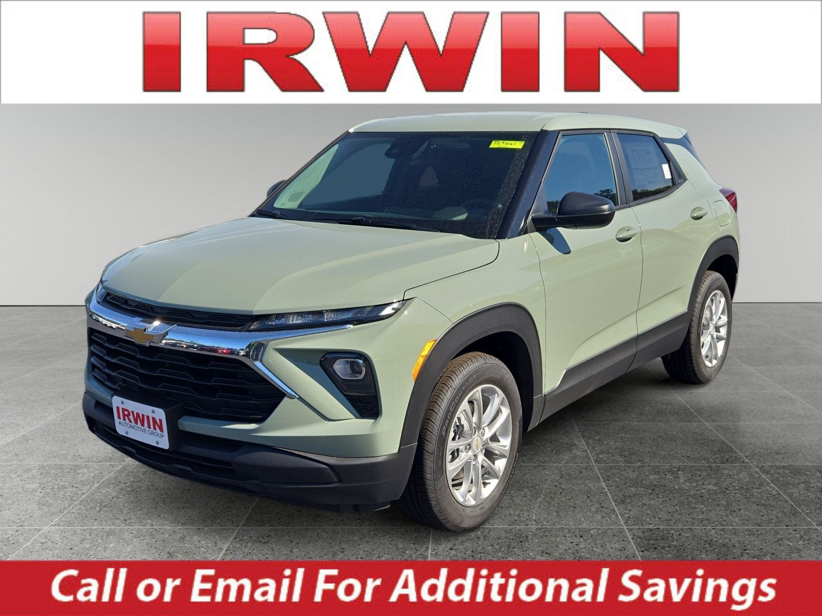 2026 Chevrolet Trailblazer LS in Cacti Green — front three-quarter view