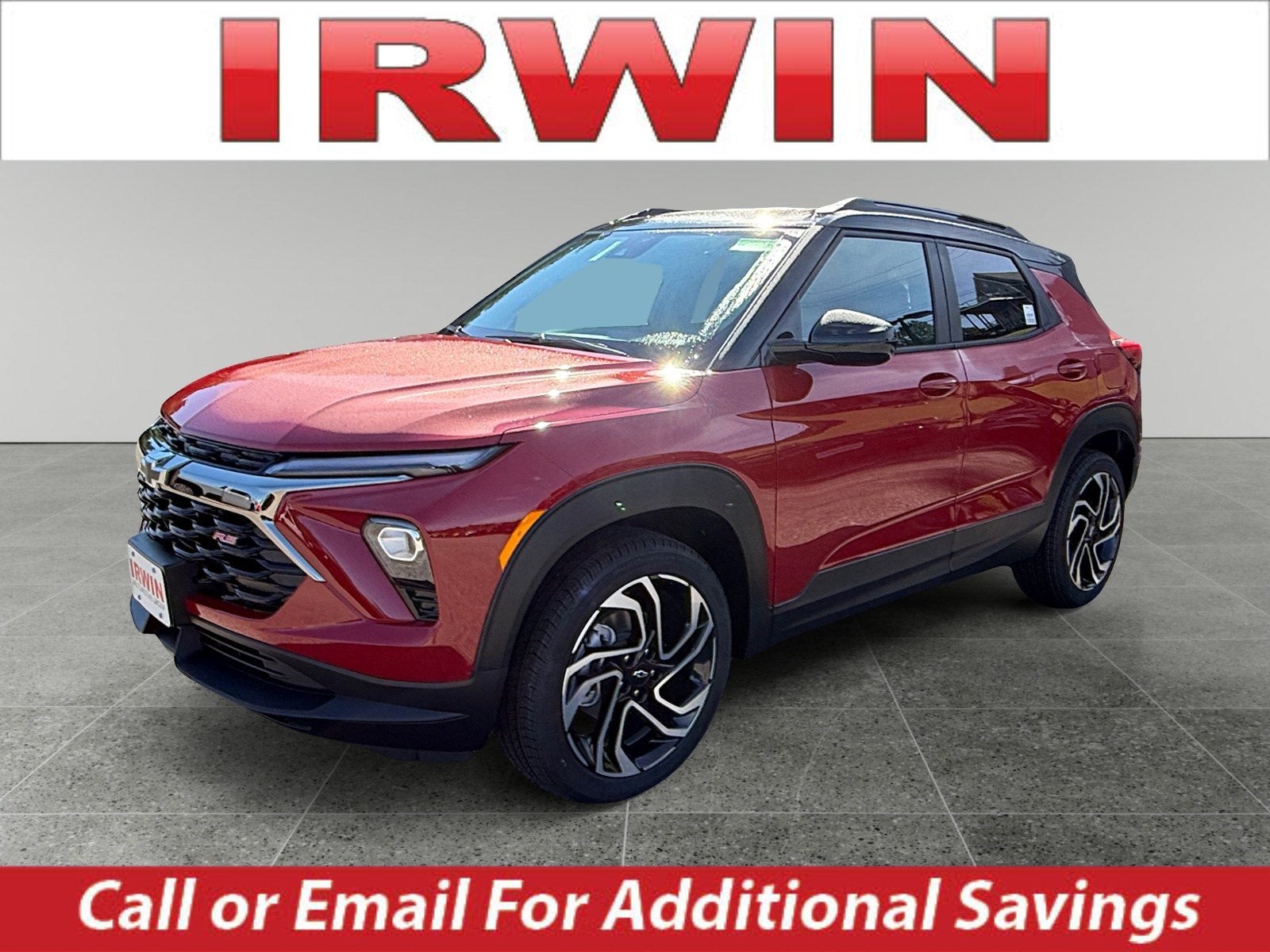 2026 Chevrolet Trailblazer RS in Apex Red — front three-quarter view