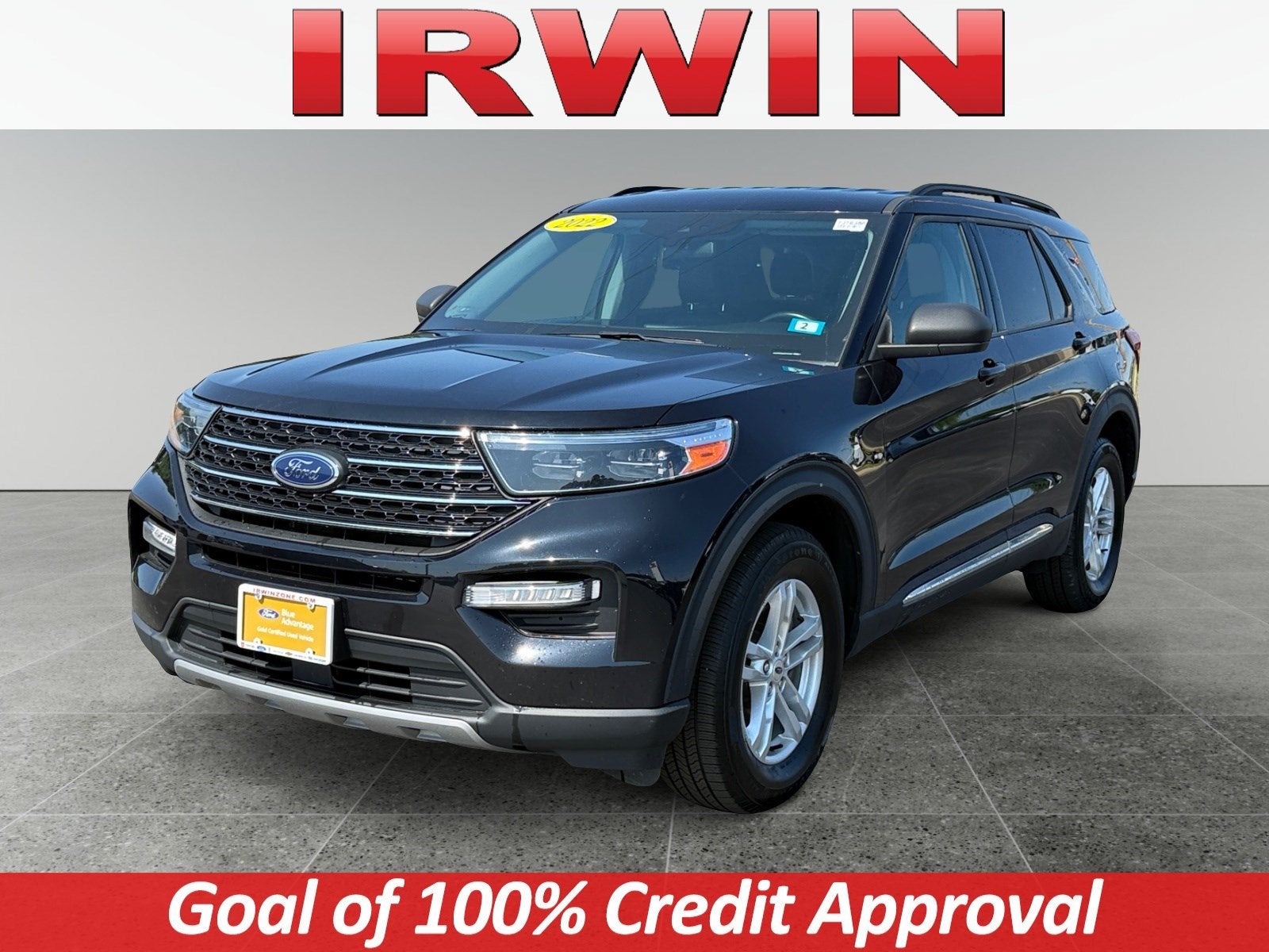 2022 Ford Explorer XLT in Black — front three-quarter view