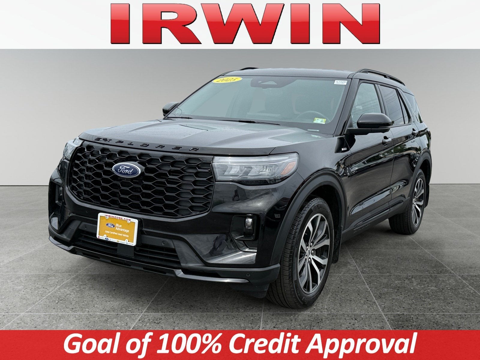 2025 Ford Explorer ST-Line in Black — front three-quarter view