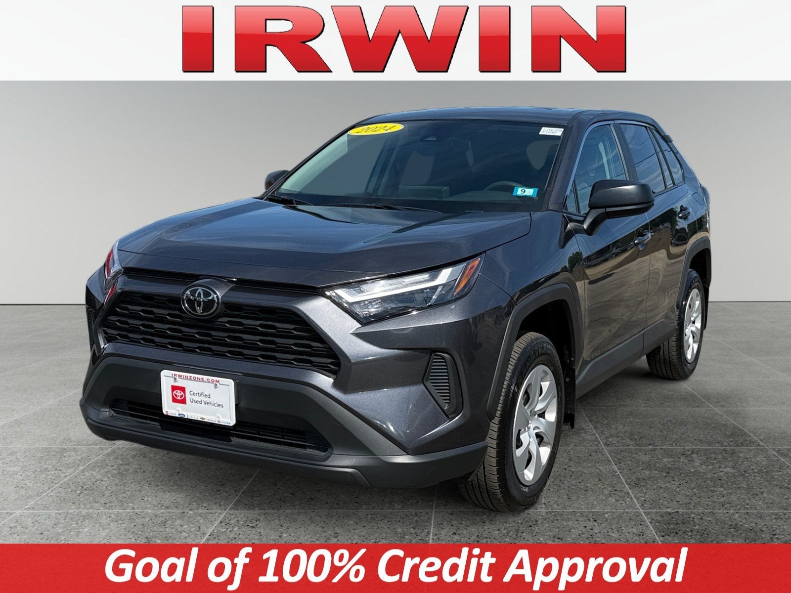 2024 Toyota RAV4 LE in Gray — front three-quarter view